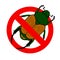 Japanese Beetle, anti emblem with bug. Vector