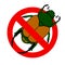 Japanese Beetle anti emblem with bug. Vector