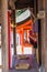 Japanese bell tie with fabric inside the Fushimi Inari Shrine is the famous Shinto shrine in Kyoto, Japan