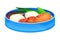 Japanese Bento Box as Take-out Meal with Rice Vector Illustration