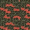 Japanese Black and Red Flower Pattern