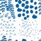 Japanese blue style drawing abstract four season seamless pattern