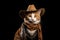 Japanese Bobtail Cat Dressed As A Cowboy