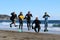 Japanese Body Surfers playing in the ocean at Hebara Beach