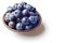 Japanese bowl with blueberries isolated