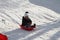 Japanese boy on the sled