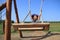 Japanese boy on the swing