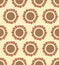 Japanese Brown Sunflower Vector Seamless Pattern