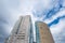 Japanese building under blue sky and white cloud