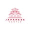 Japanese Castle Outline Line Monoline Logo Design