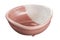 Japanese ceramic bowl, Empty coral pink cup isolated on white background with clipping path, Side view