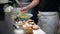 Japanese chef cooking noodles for ramen