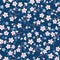 Japanese cherry blossom pattern on blue