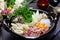 Japanese chicken hot pot cuisine