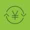 Japanese and China yen exchange glyph color icon