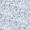 Japanese, Chinese ocean waves, clouds seamless pattern