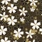 Japanese classic Sakura floral with golden stroke and black waves