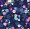 Japanese Colorful Cherry Blossom Circle Seamless Pattern