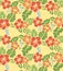 Japanese Colorful Hawaii Flower Vector Seamless Pattern