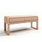 Japanese Contemporary Beige Wooden Sofa Bench With Drawers