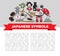Japanese country symbols Oriental food and culture