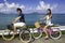 Japanese couple on bikes