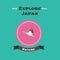 Japanese crane vector illustration for travel to japan