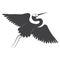 Japanese Crowned Crane Bird Outline Icon