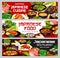 Japanese cuisine food, Japan restaurant banners