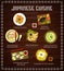 Japanese cuisine food menu, dishes, meals poster