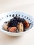 Japanese cuisine, homemade carrot, taro potato and seaweed stew