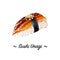 Japanese Cuisine, Illustration of Delicious Unagi Nigiri or Smoked Eel Sushi with Sauced.