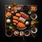 japanese cuisine knolling professional food photo