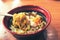 Japanese Cuisine, Ramen noodle soup with egg.