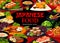 Japanese cuisine restaurant food menu vector cover