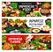 Japanese cuisine restaurant food vector banners