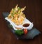 japanese cuisine. tempura. Deep fried mix vegetable on the background