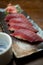 Japanese Cuisine Tuna Sushi and sake