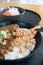 Japanese curry rice with shrimp tempura