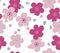 Japanese Cute Cherry Blossom Art Seamless Pattern