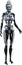 Japanese Cyborg Robot Woman, Isolated