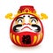 Japanese Daruma doll with hat of god of weatlh