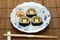 It is a Japanese dish called `Soba Sushi`.