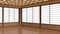 Japanese display Room Perspective view and wooden flooring minimal Space on light White background