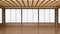 Japanese display Room and wooden flooring Space on light White background