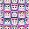 Japanese doll Maneki Neko head seamless pattern