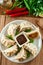 Japanese dumplings - Gyoza with pork meat and vegetables