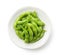 Japanese edamame on a white background