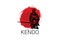 Japanese fencing kendo sport vector line icon. sportman,