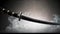 Japanese fighting sword on a black